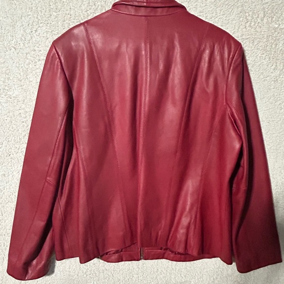 Vintage Nine West Red Leather Jacket,Size XXL 90’s Y2K Classic Capsule - Picture 10 of 12